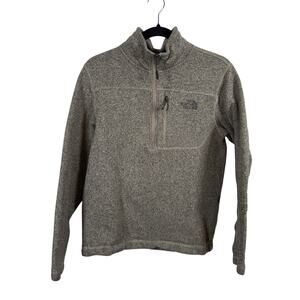 The North Face Fleece Pullover Men Medium Brown Gordon Lyons Quarter Zip Sweater